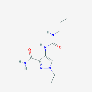 molecular formula C11H19N5O2 B4652298 4-{[(butylamino)carbonyl]amino}-1-ethyl-1H-pyrazole-3-carboxamide 