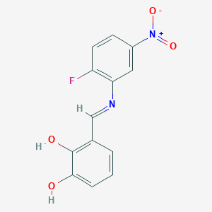molecular formula C13H9FN2O4 B465233 Benzene-1,2-diol, 3-(2-fluoro-5-nitrophenyliminomethyl)- 