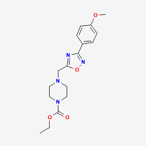 molecular formula C17H22N4O4 B4652337 ethyl 4-{[3-(4-methoxyphenyl)-1,2,4-oxadiazol-5-yl]methyl}-1-piperazinecarboxylate 