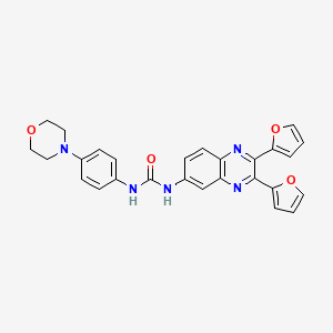 molecular formula C27H23N5O4 B4652383 N-(2,3-di-2-furyl-6-quinoxalinyl)-N'-[4-(4-morpholinyl)phenyl]urea 