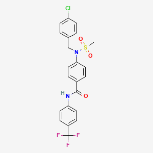 molecular formula C22H18ClF3N2O3S B4652389 4-[(4-chlorobenzyl)(methylsulfonyl)amino]-N-[4-(trifluoromethyl)phenyl]benzamide 
