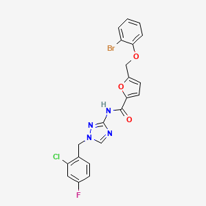 molecular formula C21H15BrClFN4O3 B4652424 5-[(2-bromophenoxy)methyl]-N-[1-(2-chloro-4-fluorobenzyl)-1H-1,2,4-triazol-3-yl]-2-furamide 