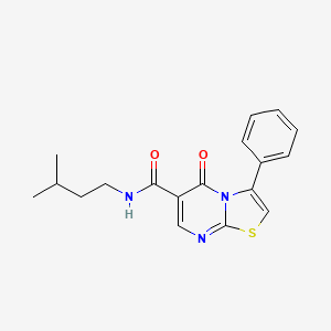 molecular formula C18H19N3O2S B4652429 N-(3-methylbutyl)-5-oxo-3-phenyl-5H-[1,3]thiazolo[3,2-a]pyrimidine-6-carboxamide 