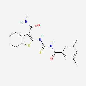 molecular formula C19H21N3O2S2 B4652445 2-({[(3,5-dimethylbenzoyl)amino]carbonothioyl}amino)-4,5,6,7-tetrahydro-1-benzothiophene-3-carboxamide 