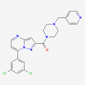 molecular formula C23H20Cl2N6O B4652446 7-(3,5-dichlorophenyl)-2-{[4-(4-pyridinylmethyl)-1-piperazinyl]carbonyl}pyrazolo[1,5-a]pyrimidine 