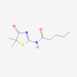 N-(5,5-dimethyl-4-oxo-4,5-dihydro-1,3-thiazol-2-yl)pentanamide
