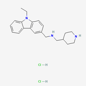 molecular formula C21H29Cl2N3 B4652460 [(9-ethyl-9H-carbazol-3-yl)methyl](4-piperidinylmethyl)amine dihydrochloride 
