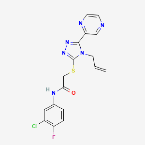 molecular formula C17H14ClFN6OS B4652472 2-{[4-allyl-5-(2-pyrazinyl)-4H-1,2,4-triazol-3-yl]thio}-N-(3-chloro-4-fluorophenyl)acetamide 