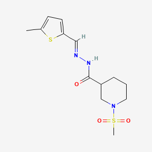 molecular formula C13H19N3O3S2 B4652488 1-(methylsulfonyl)-N'-[(5-methyl-2-thienyl)methylene]-3-piperidinecarbohydrazide 