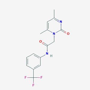 molecular formula C15H14F3N3O2 B4652511 2-(4,6-dimethyl-2-oxo-1(2H)-pyrimidinyl)-N-[3-(trifluoromethyl)phenyl]acetamide 