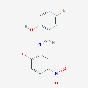molecular formula C13H8BrFN2O3 B465252 4-bromo-2-{(E)-[(2-fluoro-5-nitrophenyl)imino]methyl}phenol CAS No. 1429664-42-5