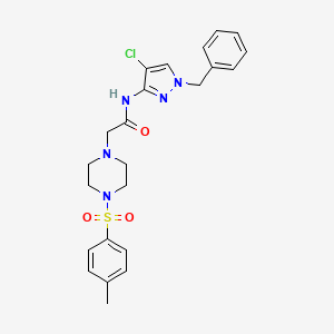 molecular formula C23H26ClN5O3S B4652574 N-(1-benzyl-4-chloro-1H-pyrazol-3-yl)-2-{4-[(4-methylphenyl)sulfonyl]-1-piperazinyl}acetamide 