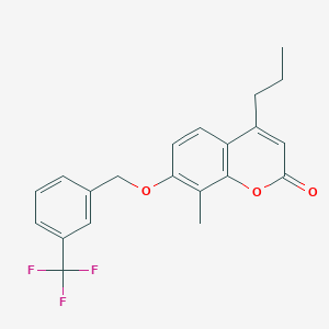 molecular formula C21H19F3O3 B4652580 8-methyl-4-propyl-7-{[3-(trifluoromethyl)benzyl]oxy}-2H-chromen-2-one 