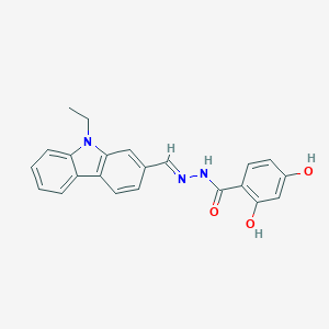 molecular formula C22H19N3O3 B465260 N-[(E)-(9-ethylcarbazol-2-yl)methylideneamino]-2,4-dihydroxybenzamide CAS No. 304481-64-9