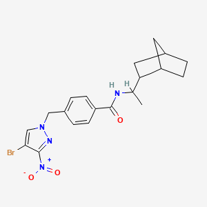 molecular formula C20H23BrN4O3 B4652603 N-(1-bicyclo[2.2.1]hept-2-ylethyl)-4-[(4-bromo-3-nitro-1H-pyrazol-1-yl)methyl]benzamide 