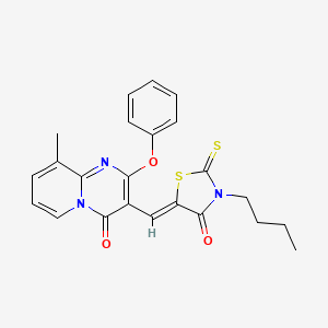 3-[(3-butyl-4-oxo-2-thioxo-1,3-thiazolidin-5-ylidene)methyl]-9-methyl-2-phenoxy-4H-pyrido[1,2-a]pyrimidin-4-one
