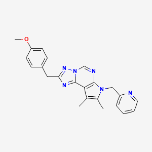 molecular formula C23H22N6O B4652628 2-(4-methoxybenzyl)-8,9-dimethyl-7-(2-pyridinylmethyl)-7H-pyrrolo[3,2-e][1,2,4]triazolo[1,5-c]pyrimidine 