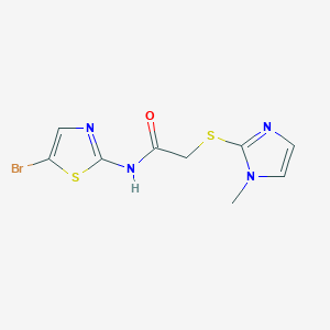 molecular formula C9H9BrN4OS2 B4652642 N-(5-bromo-1,3-thiazol-2-yl)-2-[(1-methyl-1H-imidazol-2-yl)thio]acetamide 