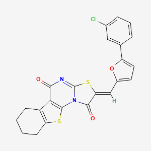 molecular formula C23H15ClN2O3S2 B4652694 2-{[5-(3-chlorophenyl)-2-furyl]methylene}-6,7,8,9-tetrahydro-5H-[1]benzothieno[3,2-e][1,3]thiazolo[3,2-a]pyrimidine-1,5(2H)-dione 