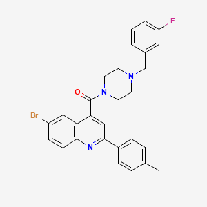molecular formula C29H27BrFN3O B4652712 6-bromo-2-(4-ethylphenyl)-4-{[4-(3-fluorobenzyl)-1-piperazinyl]carbonyl}quinoline 
