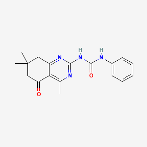 molecular formula C18H20N4O2 B4652736 N-phenyl-N'-(4,7,7-trimethyl-5-oxo-5,6,7,8-tetrahydro-2-quinazolinyl)urea 