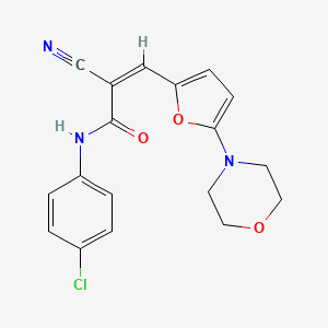 molecular formula C18H16ClN3O3 B4652756 N-(4-chlorophenyl)-2-cyano-3-[5-(4-morpholinyl)-2-furyl]acrylamide 