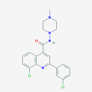 molecular formula C21H20Cl2N4O B4652766 8-chloro-2-(3-chlorophenyl)-N-(4-methyl-1-piperazinyl)-4-quinolinecarboxamide 