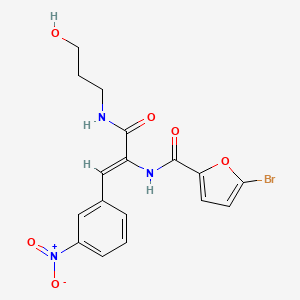 molecular formula C17H16BrN3O6 B4652767 5-bromo-N-[1-{[(3-hydroxypropyl)amino]carbonyl}-2-(3-nitrophenyl)vinyl]-2-furamide 