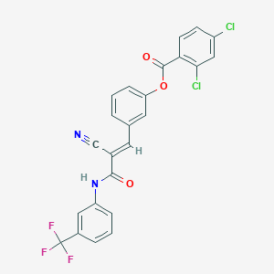 3-(2-cyano-3-oxo-3-{[3-(trifluoromethyl)phenyl]amino}-1-propen-1-yl)phenyl 2,4-dichlorobenzoate