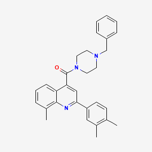 molecular formula C30H31N3O B4652784 4-[(4-benzyl-1-piperazinyl)carbonyl]-2-(3,4-dimethylphenyl)-8-methylquinoline 