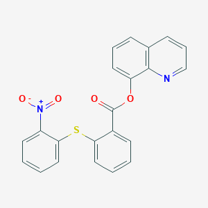 molecular formula C22H14N2O4S B4652806 8-quinolinyl 2-[(2-nitrophenyl)thio]benzoate 