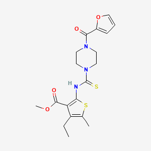 molecular formula C19H23N3O4S2 B4652821 methyl 4-ethyl-2-({[4-(2-furoyl)-1-piperazinyl]carbonothioyl}amino)-5-methyl-3-thiophenecarboxylate 