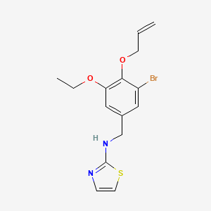 molecular formula C15H17BrN2O2S B4652853 N-[4-(allyloxy)-3-bromo-5-ethoxybenzyl]-1,3-thiazol-2-amine 