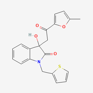 molecular formula C20H17NO4S B4652875 3-hydroxy-3-[2-(5-methyl-2-furyl)-2-oxoethyl]-1-(2-thienylmethyl)-1,3-dihydro-2H-indol-2-one 