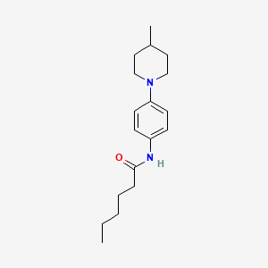 molecular formula C18H28N2O B4652878 N-[4-(4-methyl-1-piperidinyl)phenyl]hexanamide 