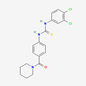 molecular formula C19H19Cl2N3OS B4652901 N-(3,4-dichlorophenyl)-N'-[4-(1-piperidinylcarbonyl)phenyl]thiourea 