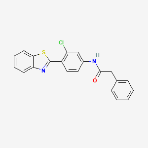 molecular formula C21H15ClN2OS B4652902 N-[4-(1,3-benzothiazol-2-yl)-3-chlorophenyl]-2-phenylacetamide 