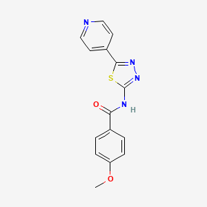 molecular formula C15H12N4O2S B4652924 4-methoxy-N-[5-(4-pyridinyl)-1,3,4-thiadiazol-2-yl]benzamide 