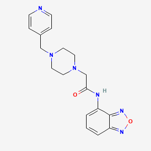 molecular formula C18H20N6O2 B4652925 N-2,1,3-benzoxadiazol-4-yl-2-[4-(4-pyridinylmethyl)-1-piperazinyl]acetamide 