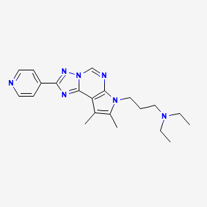molecular formula C21H27N7 B4652932 3-[8,9-dimethyl-2-(4-pyridinyl)-7H-pyrrolo[3,2-e][1,2,4]triazolo[1,5-c]pyrimidin-7-yl]-N,N-diethyl-1-propanamine 