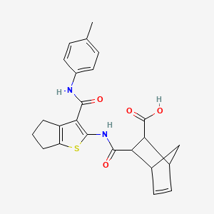 molecular formula C24H24N2O4S B4652936 3-{[(3-{[(4-methylphenyl)amino]carbonyl}-5,6-dihydro-4H-cyclopenta[b]thien-2-yl)amino]carbonyl}bicyclo[2.2.1]hept-5-ene-2-carboxylic acid 
