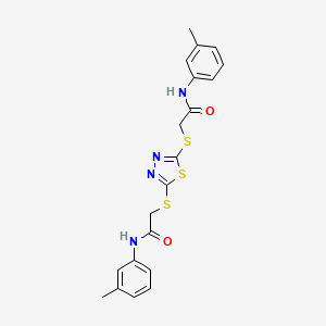 molecular formula C20H20N4O2S3 B4652943 2,2'-[1,3,4-thiadiazole-2,5-diylbis(thio)]bis[N-(3-methylphenyl)acetamide] 