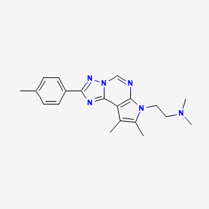 molecular formula C20H24N6 B4652951 2-[8,9-dimethyl-2-(4-methylphenyl)-7H-pyrrolo[3,2-e][1,2,4]triazolo[1,5-c]pyrimidin-7-yl]-N,N-dimethylethanamine 
