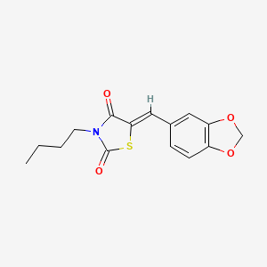 molecular formula C15H15NO4S B4652969 5-(1,3-benzodioxol-5-ylmethylene)-3-butyl-1,3-thiazolidine-2,4-dione 