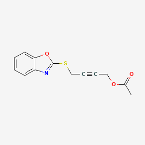 molecular formula C13H11NO3S B4652994 4-(1,3-benzoxazol-2-ylthio)-2-butyn-1-yl acetate 