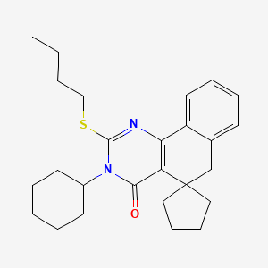 2-(butylthio)-3-cyclohexyl-3H-spiro[benzo[h]quinazoline-5,1'-cyclopentan]-4(6H)-one