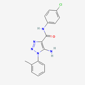 molecular formula C16H14ClN5O B4653022 5-amino-N-(4-chlorophenyl)-1-(2-methylphenyl)-1H-1,2,3-triazole-4-carboxamide CAS No. 951893-99-5