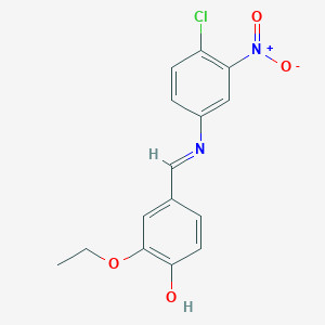 molecular formula C15H13ClN2O4 B465305 4-[({4-Chloro-3-nitrophenyl}imino)methyl]-2-ethoxyphenol 