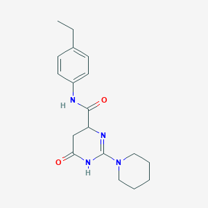 molecular formula C18H24N4O2 B4653054 N-(4-ethylphenyl)-6-oxo-2-(1-piperidinyl)-3,4,5,6-tetrahydro-4-pyrimidinecarboxamide 