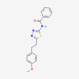 molecular formula C18H17N3O2S B4653062 N-{5-[2-(4-methoxyphenyl)ethyl]-1,3,4-thiadiazol-2-yl}benzamide 